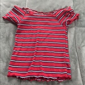 GIRLS SIZE 10 OFF THE SHOULDER TEE